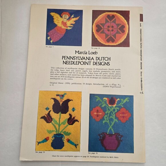 Marcia Loeb Pennsylvania Dutch Needlepoint Designs Charted For Easy Use Book - Picture 9 of 16